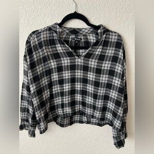 Madewell Black and White Plaid Shirt
